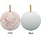 Modern Plaid & Floral Ceramic Flat Ornament - Circle Front & Back (APPROVAL)