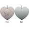 Modern Plaid & Floral Ceramic Flat Ornament - Heart Front & Back (APPROVAL)