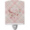 Modern Plaid & Floral Ceramic Night Light (Personalized)