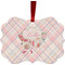 Modern Plaid & Floral Christmas Ornament (Front View)