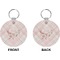 Modern Plaid & Floral Circle Keychain (Front + Back)