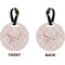Modern Plaid & Floral Circle Luggage Tag (Front + Back)