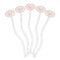 Modern Plaid & Floral Clear Plastic 7" Stir Stick - Oval - Fan