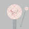 Modern Plaid & Floral Clear Plastic 7" Stir Stick - Round - Closeup