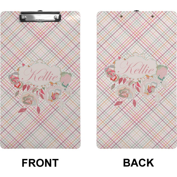 Modern Plaid & Floral Clipboard (Legal) (Front + Back)