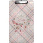 Modern Plaid & Floral Clipboard (Legal Size) (Personalized)