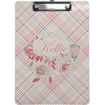Modern Plaid & Floral Clipboard (Letter Size) (Personalized)