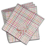 Modern Plaid & Floral Cloth Napkins (Set of 4) (Personalized)