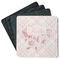 Modern Plaid & Floral Square Rubber Backed Coasters - Set of 4 (Personalized)
