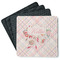Modern Plaid & Floral Square Rubber Backed Coasters - Set of 4 (Personalized)