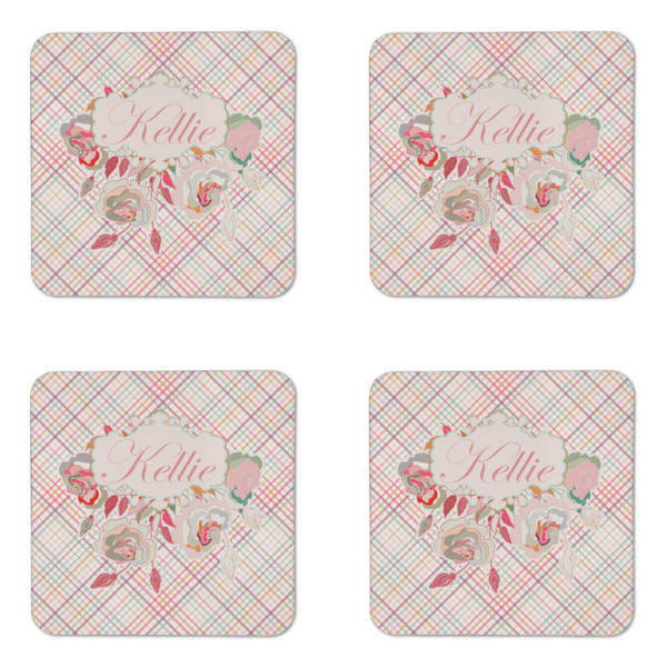 Modern Plaid & Floral Coaster Set - APPROVAL