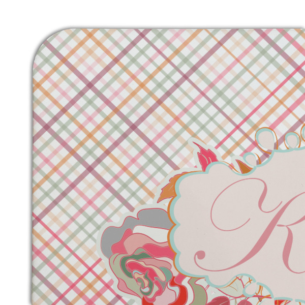 Modern Plaid & Floral Coaster Set - DETAIL