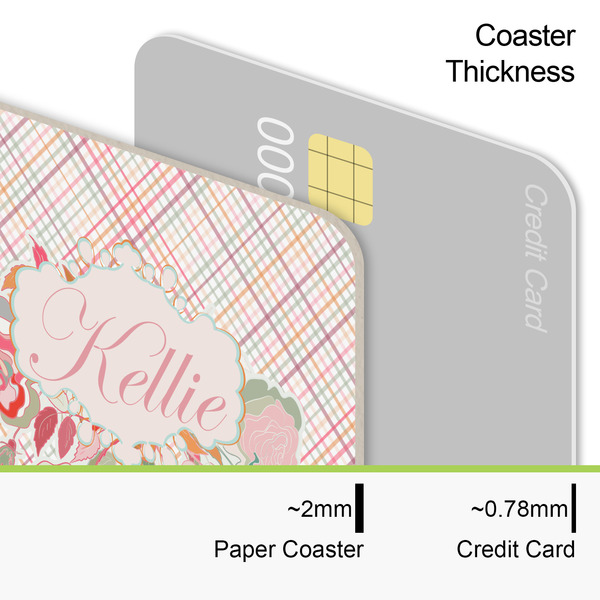 Modern Plaid & Floral Coaster Thickness