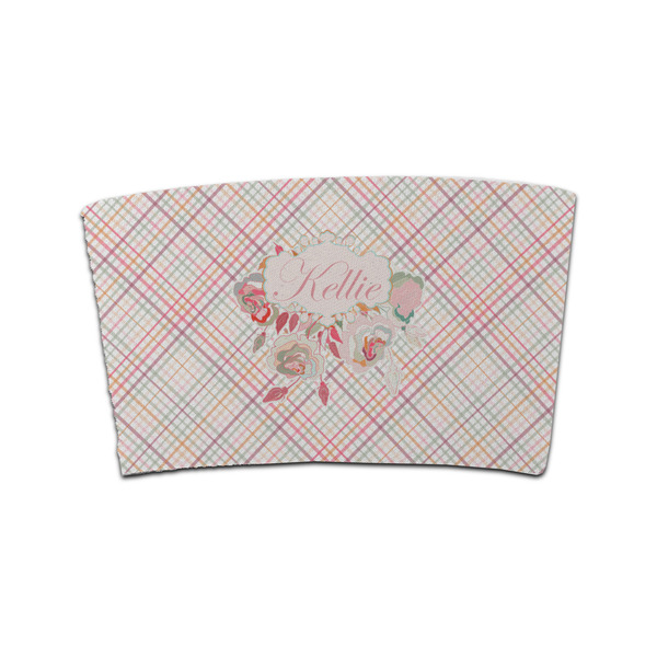 Custom Modern Plaid & Floral Coffee Cup Sleeve (Personalized)