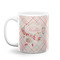 Modern Plaid & Floral Coffee Mug - 11 oz - White