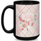 Modern Plaid & Floral Coffee Mug - 15 oz - Black Full