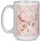 Modern Plaid & Floral Coffee Mug - 15 oz - White Full
