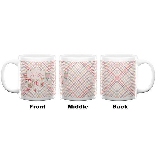 Modern Plaid & Floral Coffee Mug - 20 oz - White APPROVAL