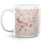 Modern Plaid & Floral Coffee Mug - 20 oz - White