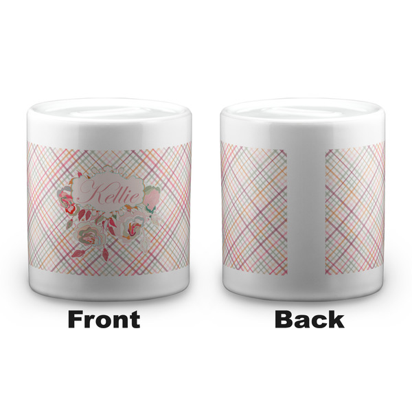 Modern Plaid & Floral Coin Bank - Apvl
