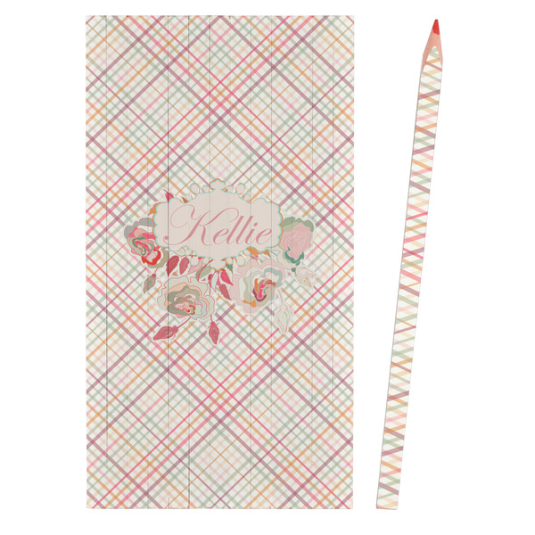 Modern Plaid & Floral Colored Pencils - Front View