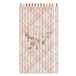 Modern Plaid & Floral Colored Pencils (Personalized)