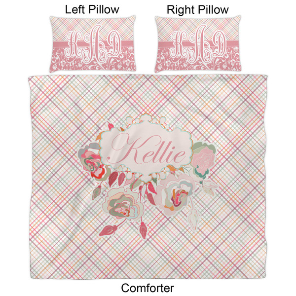 Modern Plaid & Floral Comforter Set - King - Approval