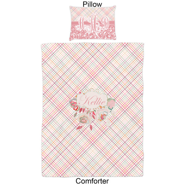 Modern Plaid & Floral Comforter Set - Twin - Approval