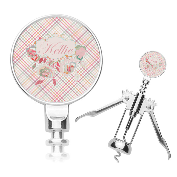 Custom Modern Plaid & Floral Corkscrew (Personalized)