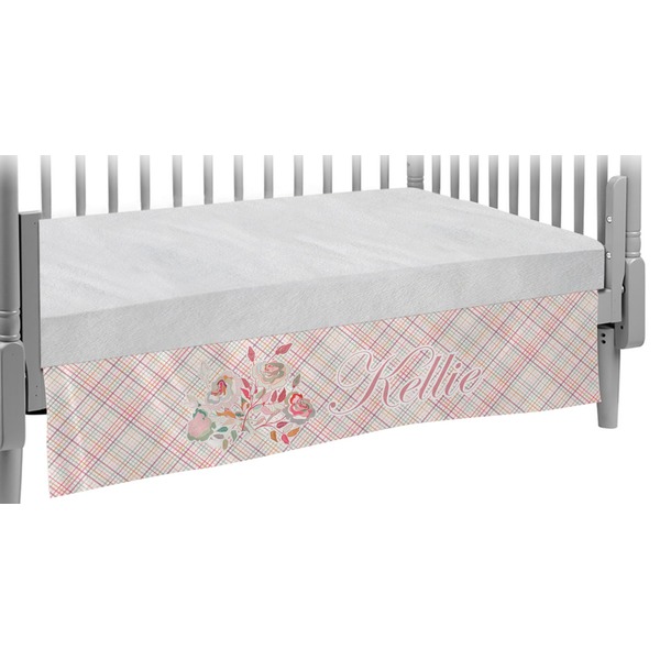 Custom Modern Plaid & Floral Crib Skirt (Personalized)