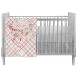 Modern Plaid & Floral Crib Comforter / Quilt (Personalized)