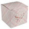 Modern Plaid & Floral Cube Favor Gift Box - Front/Main
