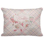 Modern Plaid & Floral Decorative Baby Pillowcase - 16"x12" (Personalized)