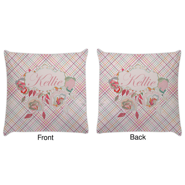 Modern Plaid & Floral Decorative Pillow Case - Approval