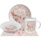 Modern Plaid & Floral Dinner Set - 4 Pc (Personalized)