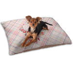 Modern Plaid & Floral Dog Bed - Small w/ Name or Text