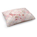 Modern Plaid & Floral Dog Bed - Medium w/ Name or Text