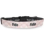 Modern Plaid & Floral Deluxe Dog Collar (Personalized)