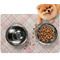 Modern Plaid & Floral Dog Food Mat - Small LIFESTYLE