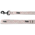 Modern Plaid & Floral Deluxe Dog Leash - 4 ft (Personalized)