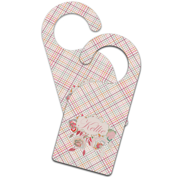 Modern Plaid & Floral Door Hanger - MAIN