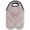 Modern Plaid & Floral Double Wine Tote - Flat (new)