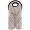 Modern Plaid & Floral Double Wine Tote - Front (new)