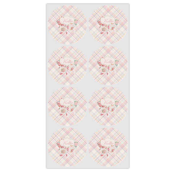 Modern Plaid & Floral Drink Topper - Medium - Set of 12