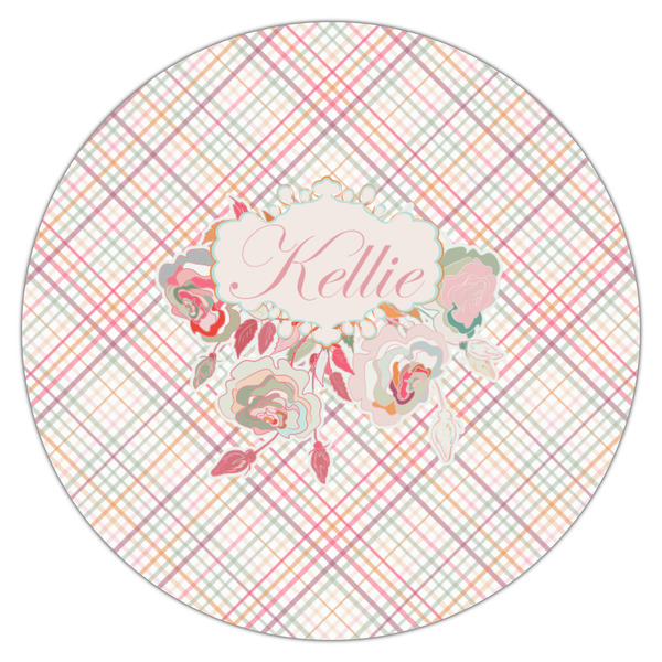 Modern Plaid & Floral Drink Topper - Medium - Single