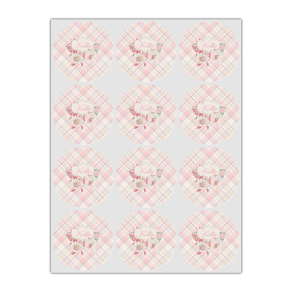 Modern Plaid & Floral Drink Topper - Small - Set of 12