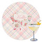 Modern Plaid & Floral Printed Drink Topper - 3.5" (Personalized)