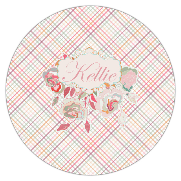 Modern Plaid & Floral Drink Topper - XLarge - Single