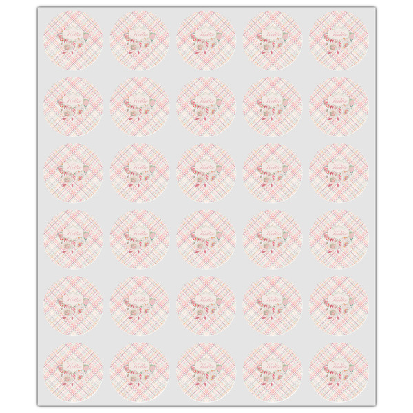 Modern Plaid & Floral Drink Topper - XSmall - Set of 30