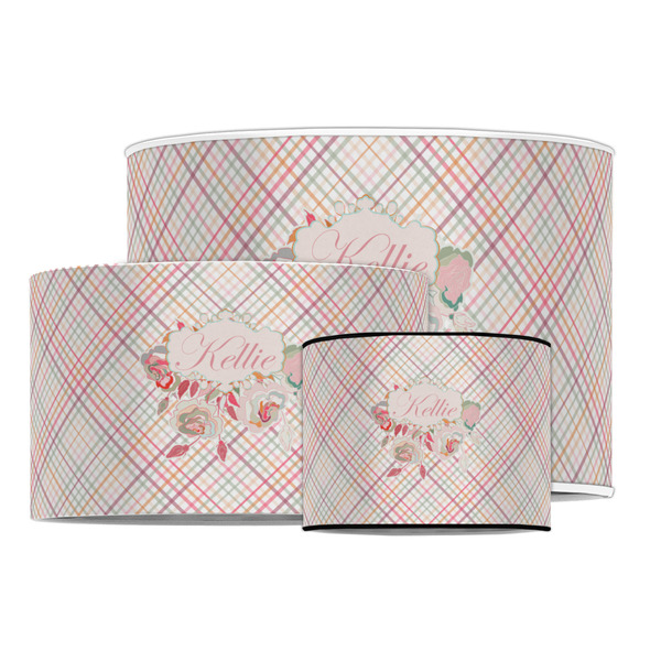 Modern Plaid & Floral Drum Lampshades - MAIN